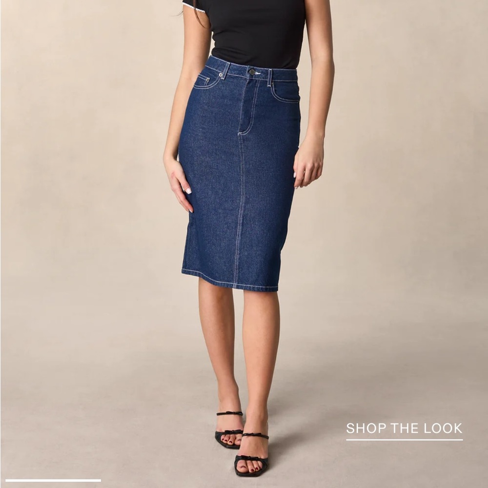 Rouge Paris Vintage Wash Denim Skirt size 40
